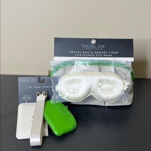 Rachel Zoe | Cosmetic Bag w/Memory Foam Eye Mask & Credit Card Wallet Set